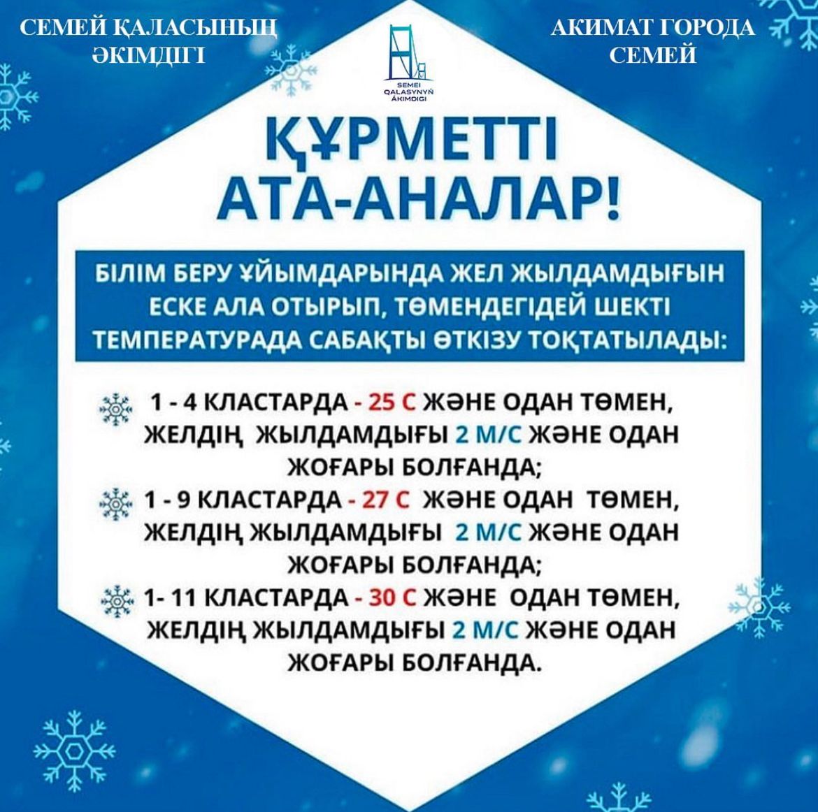 БІЛІМ БЕРУ ҰЙЫМДАРЫНДА ЖЕЛ ЖЫЛДАМДЫҒЫН ЕСКЕРЕ ОТЫРЫП, САБАҚТЫ ӨТКІЗУДІ ТОҚТАТУ ШЕГІ.
