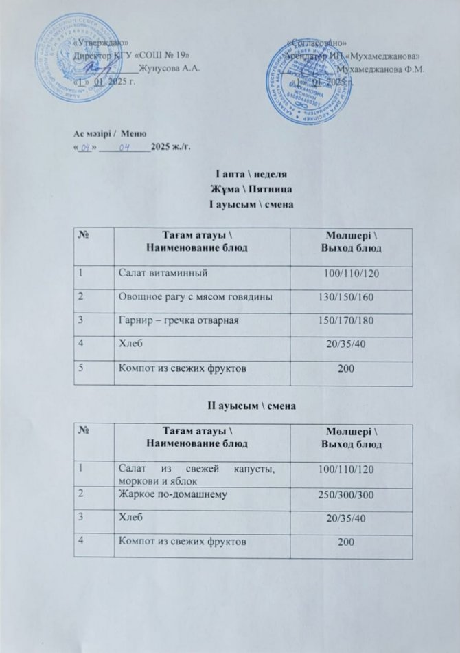 Меню 04.04.2025