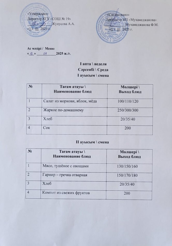 Меню 16.04.2025