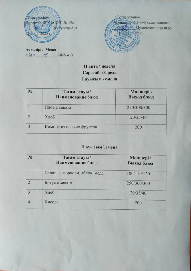 Меню 21.05.2025