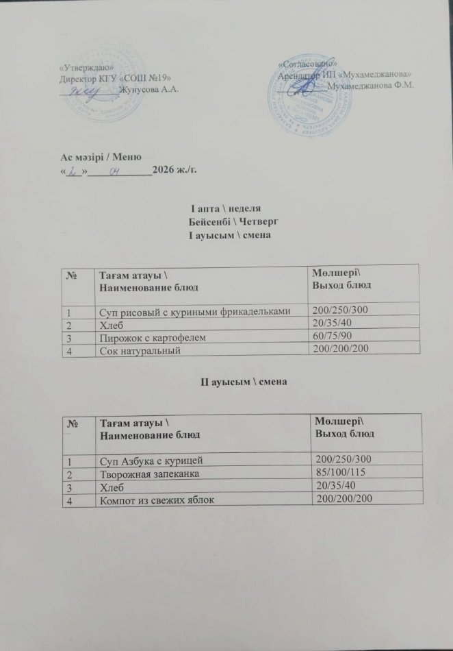 Меню 2.04.2026