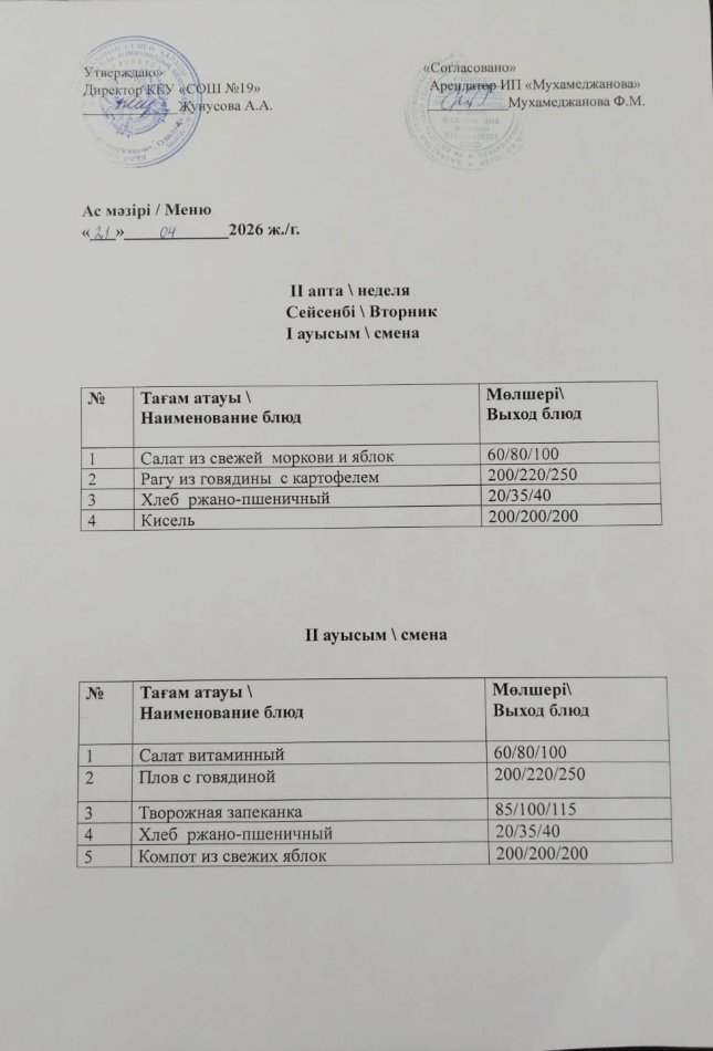 МЕНЮ 21.04.2026
