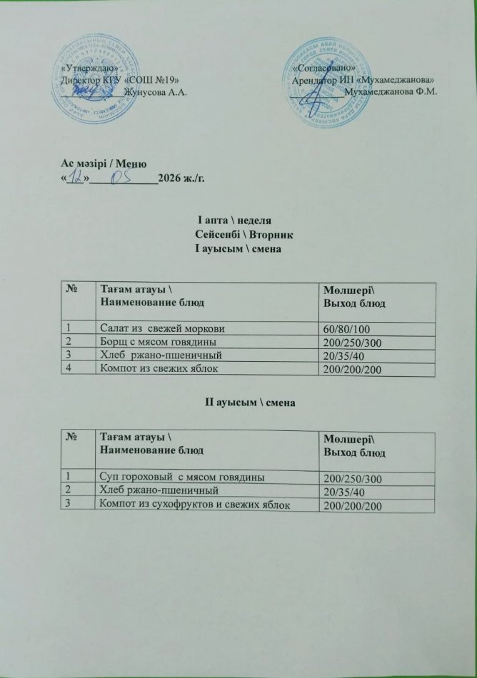 МЕНЮ 12.05.2026
